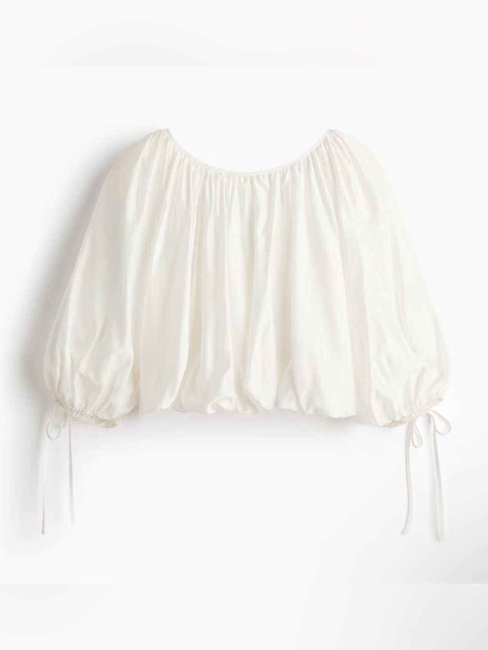 H&M OVERSIZED TIE-DETAIL BLOUSE - SIZE M - Picture 2 of 12